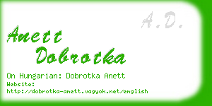 anett dobrotka business card